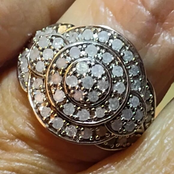 1.00ctw Round White DIAMOND Rhodium over STERLING SILVER RING - Size :7 - Picture 4 of 16